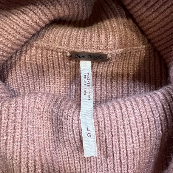 Free People Softly Structured Oversized Tunic Dusty Mauve Sz L Winter Cozy Soft - Picture 8 of 14